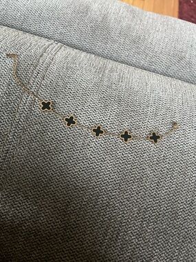 18k Gold plated Clover Link Necklace with Black Enamel